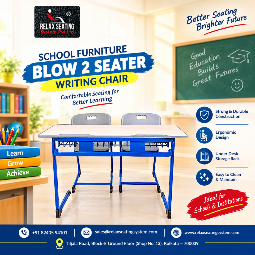 Writing Chair Kolkata – Blow 2 Seater School Furniture
