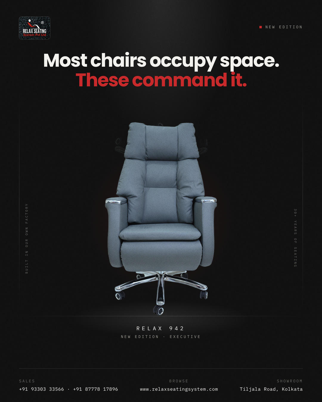 Relax 942 Executive Chair: Premium Executive Office Seating in Kolkata